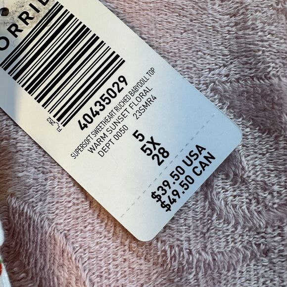 NWT  Torrid Super Soft Sweetheart Ruched Babydoll Top size 5x Plus Sized - Picture 5 of 5